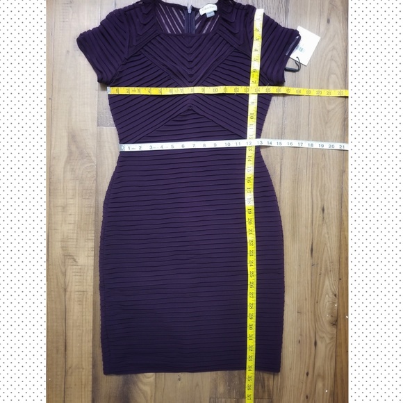 CALVIN KLEIN Cap-sleeve sheath burgundy dress - Picture 8 of 9